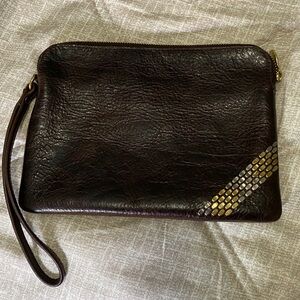 Calleen Cordero Brown Leather Wristlet